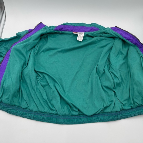 Vintage Nike Jacket Women’s Sz Small Teal Purple Windbreaker Full Zip Retro 90s - Picture 9 of 14